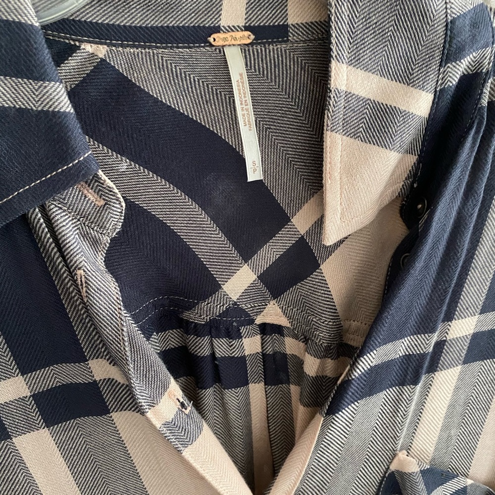 Free people plaid Tunic/ shirt